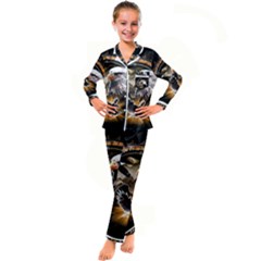 Eagle Dreamcatcher Art Bird Native American Kids  Satin Long Sleeve Pajamas Set by uniart180623