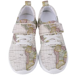 Vintage Map Of The Americas Women s Velcro Strap Shoes by uniart180623