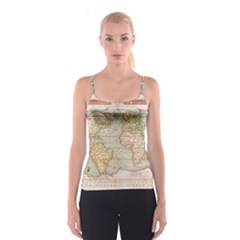 Old World Map Of Continents The Earth Vintage Retro Spaghetti Strap Top by uniart180623