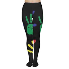 Handprints-hand-print-colourful Tights by uniart180623