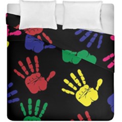 Handprints-hand-print-colourful Duvet Cover Double Side (king Size) by uniart180623