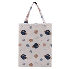 Space Planets Art Pattern Design Wallpaper Classic Tote Bag by uniart180623