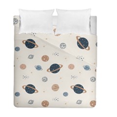 Space Planets Art Pattern Design Wallpaper Duvet Cover Double Side (full/ Double Size) by uniart180623