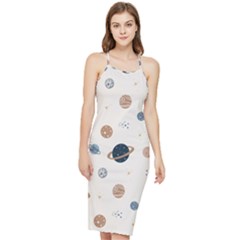 Space Planets Art Pattern Design Wallpaper Bodycon Cross Back Summer Dress by uniart180623