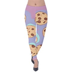 Cookies Chocolate Chips Chocolate Cookies Sweets Velvet Leggings by uniart180623