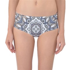 Flower Art Decorative Mandala Pattern Ornamental Mid-waist Bikini Bottoms by uniart180623