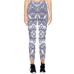 Flower Art Decorative Mandala Pattern Ornamental Pocket Leggings  by uniart180623