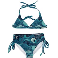 Waves Ocean Sea Abstract Whimsical Abstract Art Kids  Classic Bikini Set by uniart180623