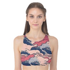 Waves Ocean Sea Water Pattern Rough Seas Tank Bikini Top by uniart180623