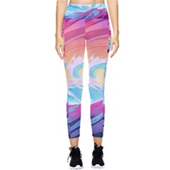 Waves Ocean Sea Tsunami Nautical Pocket Leggings  by uniart180623