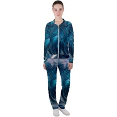 Tsunami Waves Ocean Sea Water Rough Seas Casual Jacket And Pants Set by uniart180623