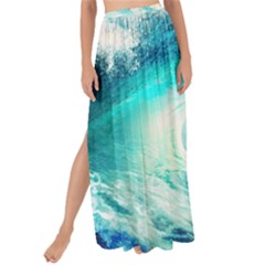 Tsunami Waves Ocean Sea Nautical Nature Water Nature Maxi Chiffon Tie-up Sarong by uniart180623