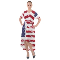 Flag Usa Unite Stated America Front Wrap High Low Dress by uniart180623