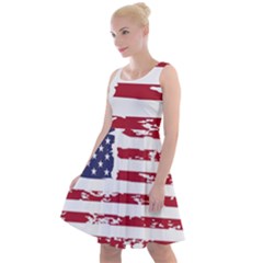 Flag Usa Unite Stated America Knee Length Skater Dress by uniart180623