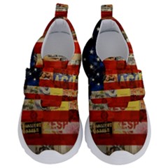 Usa Flag United States Kids  Velcro No Lace Shoes by uniart180623