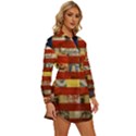 Usa Flag United States Womens Long Sleeve Shirt Dress View3