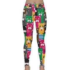 Cat Funny Colorful Pattern Classic Yoga Leggings by uniart180623