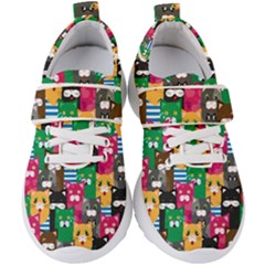 Cat Funny Colorful Pattern Kids  Velcro Strap Shoes by uniart180623