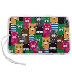 Cat Funny Colorful Pattern Pen Storage Case (s) by uniart180623