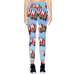 Fun Word Inscription Rainbow Pattern Pocket Leggings  by uniart180623