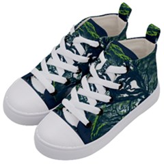 Tree Leaf Green Forest Wood Natural Nature Kids  Mid-top Canvas Sneakers by Ravend