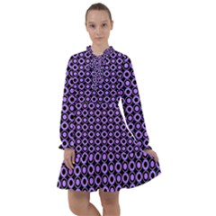 Mazipoodles Purple Donuts Polka Dot  All Frills Chiffon Dress by Mazipoodles