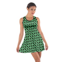 Mazipoodles Green Donuts Polka Dot Cotton Racerback Dress by Mazipoodles