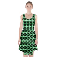 Mazipoodles Green Donuts Polka Dot Racerback Midi Dress by Mazipoodles