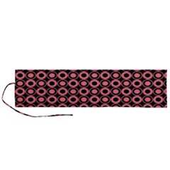 Mazipoodles Red Donuts Polka Dot  Roll Up Canvas Pencil Holder (l) by Mazipoodles