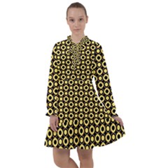  Mazipoodles Yellow Donuts Polka Dot All Frills Chiffon Dress by Mazipoodles