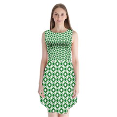 Mazipoodles Green White Donuts Polka Dot  Sleeveless Chiffon Dress   by Mazipoodles