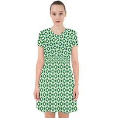 Mazipoodles Green White Donuts Polka Dot  Adorable In Chiffon Dress by Mazipoodles