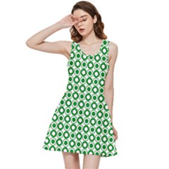 Mazipoodles Green White Donuts Polka Dot  Inside Out Racerback Dress by Mazipoodles