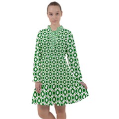 Mazipoodles Green White Donuts Polka Dot  All Frills Chiffon Dress by Mazipoodles