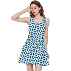 Mazipoodles Dusty Duck Egg Blue White Donuts Polka Dot Inside Out Racerback Dress by Mazipoodles