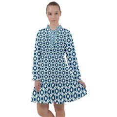 Mazipoodles Dusty Duck Egg Blue White Donuts Polka Dot All Frills Chiffon Dress by Mazipoodles