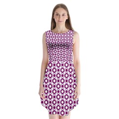 Mazipoodles Magenta White Donuts Polka Dot Sleeveless Chiffon Dress   by Mazipoodles