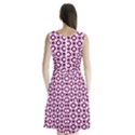 Mazipoodles Magenta White Donuts Polka Dot Sleeveless Waist Tie Chiffon Dress View2