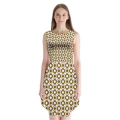 Mazipoodles Olive White Donuts Polka Dot Sleeveless Chiffon Dress   by Mazipoodles