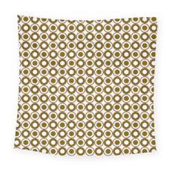 Mazipoodles Olive White Donuts Polka Dot Square Tapestry (large) by Mazipoodles