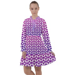 Mazipoodles Pink Purple White Gradient Donuts Polka Dot  All Frills Chiffon Dress by Mazipoodles