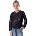 Abstract Rose Gold Glitter Background Kids  Long Sleeve Tee with Frill  View1