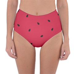 Minimalist Summer Watermelon Wallpaper Reversible High-waist Bikini Bottoms by Ravend