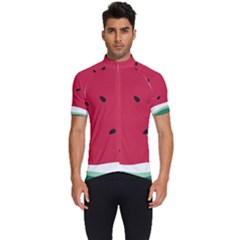 Minimalist Summer Watermelon Wallpaper Men s Short Sleeve Cycling Jersey by Ravend