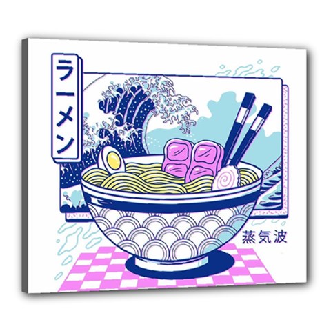 Ramen Kanji Vaporwave Artwork Minimalism Canvas 24  X 20  (stretched) by Bangk1t