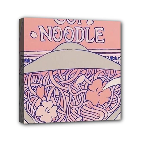 Ramen Kawaii Aesthetic Pink Mini Canvas 6  X 6  (stretched) by Bangk1t