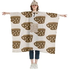 Cozy Coffee Cup Women s Hooded Rain Ponchos by ConteMonfrey