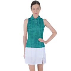 Painted Green Digital Wood Women s Sleeveless Polo Tee by ConteMonfrey