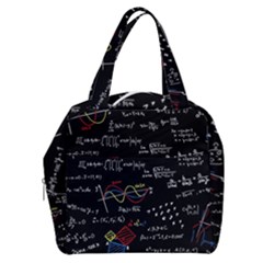 Black Background With Text Overlay Mathematics Formula Board Boxy Hand Bag by uniart180623