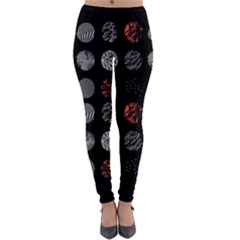 Black And Multicolored Polka Dot Artwork Digital Art Lightweight Velour Leggings by uniart180623